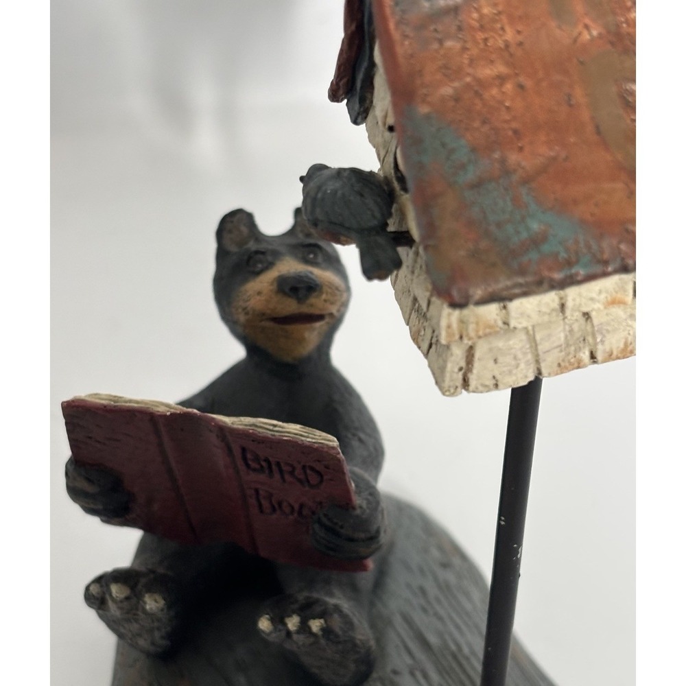 Vtg American Chestnut Folk Art 1999 'Making New Friends' Bear Birdhouse Country